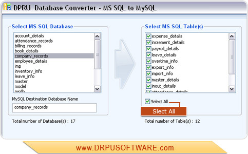 MSSQL to MySQL Database Converter