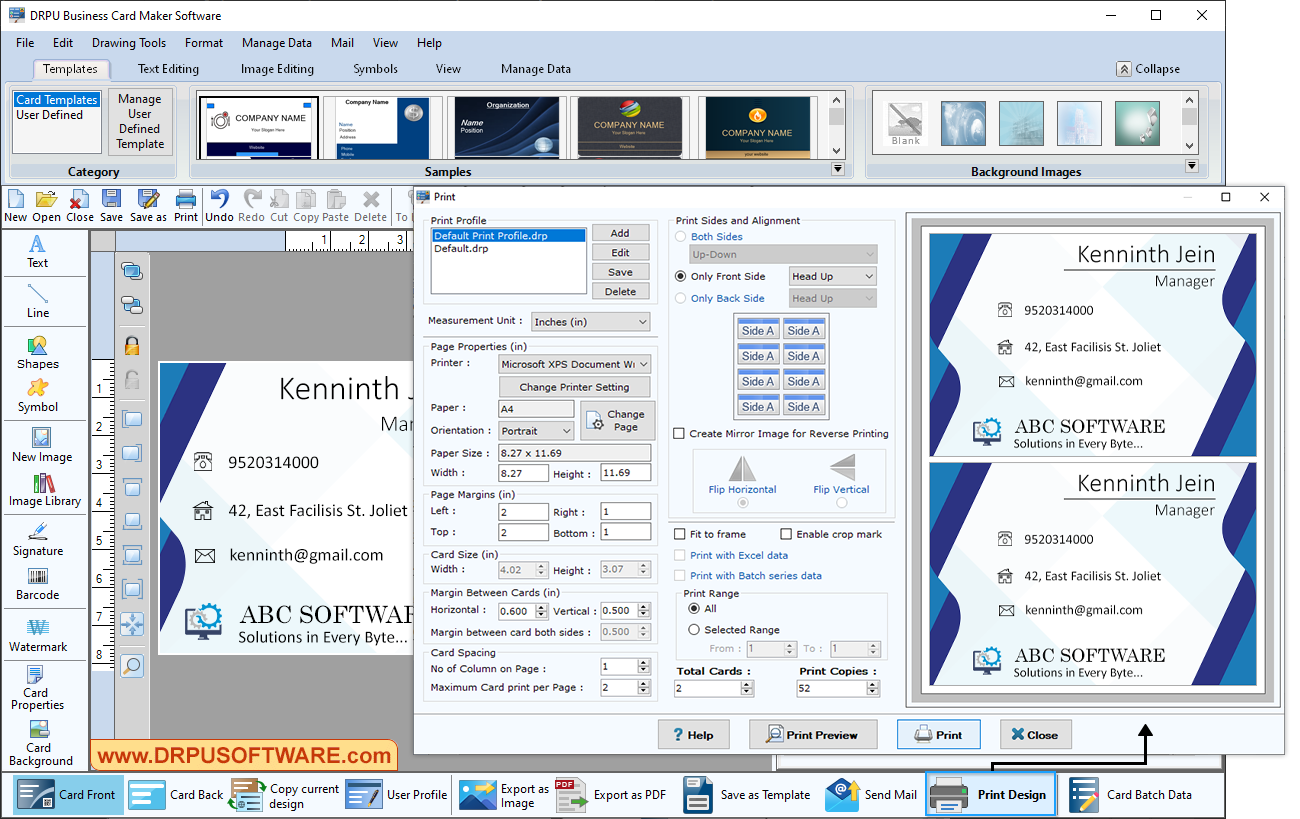 DRPU Business Card Maker Software