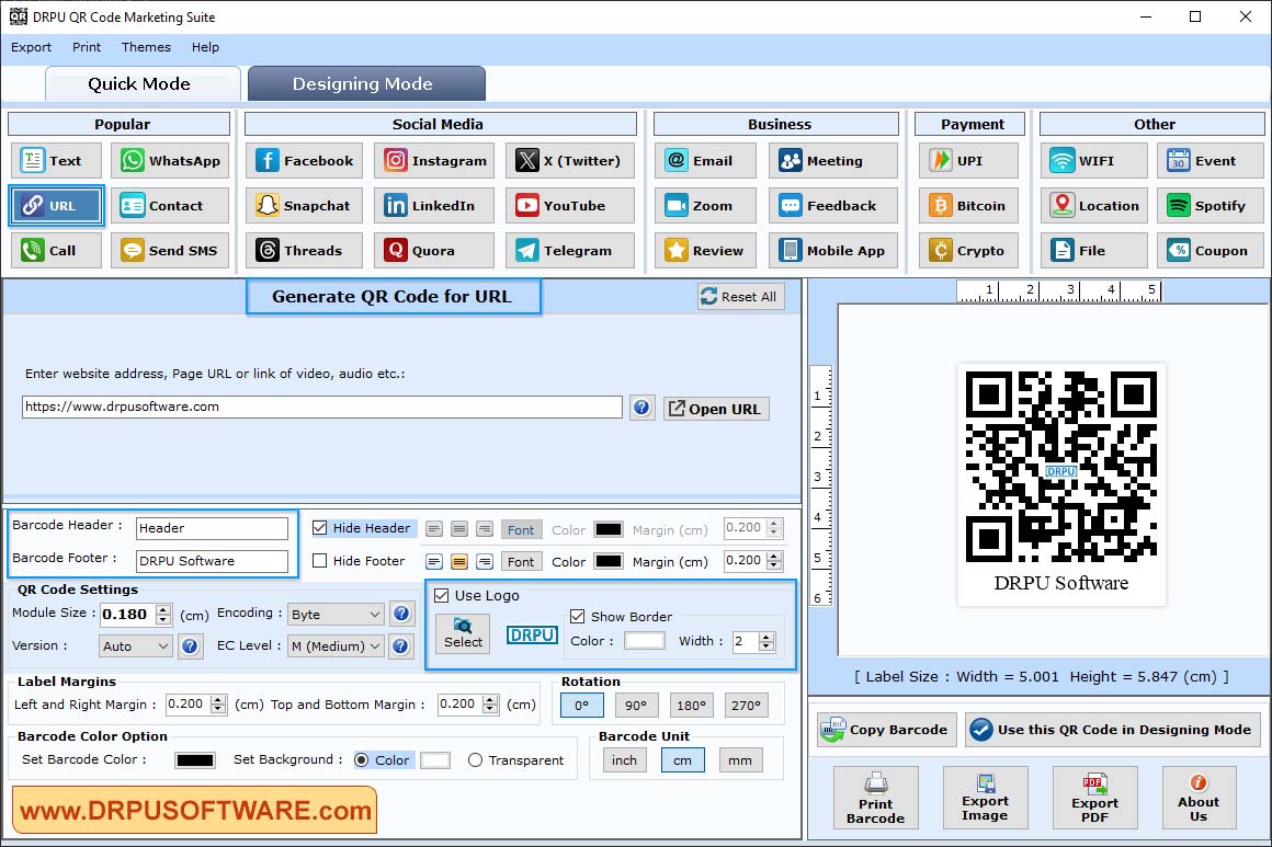 DRPU QR Code Labels Maker Software